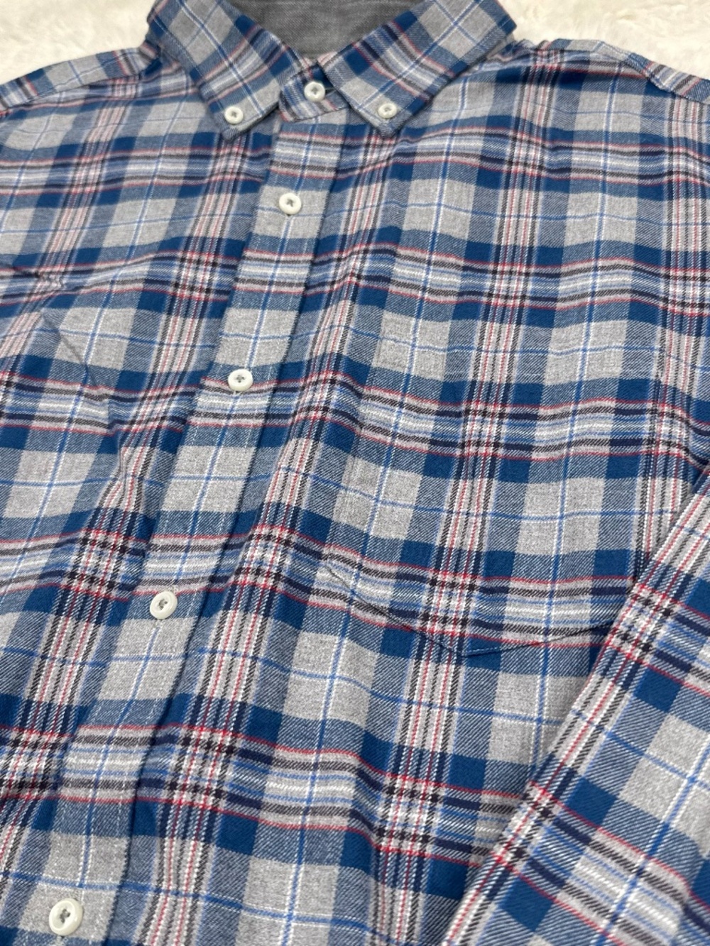 Banana Republic Luxe Flannel Long Sleeve Button Up Shirt Men's Slim Fit Large